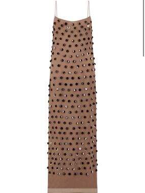 Lela Rose Paillette Embroidered Georgette Slip Dress